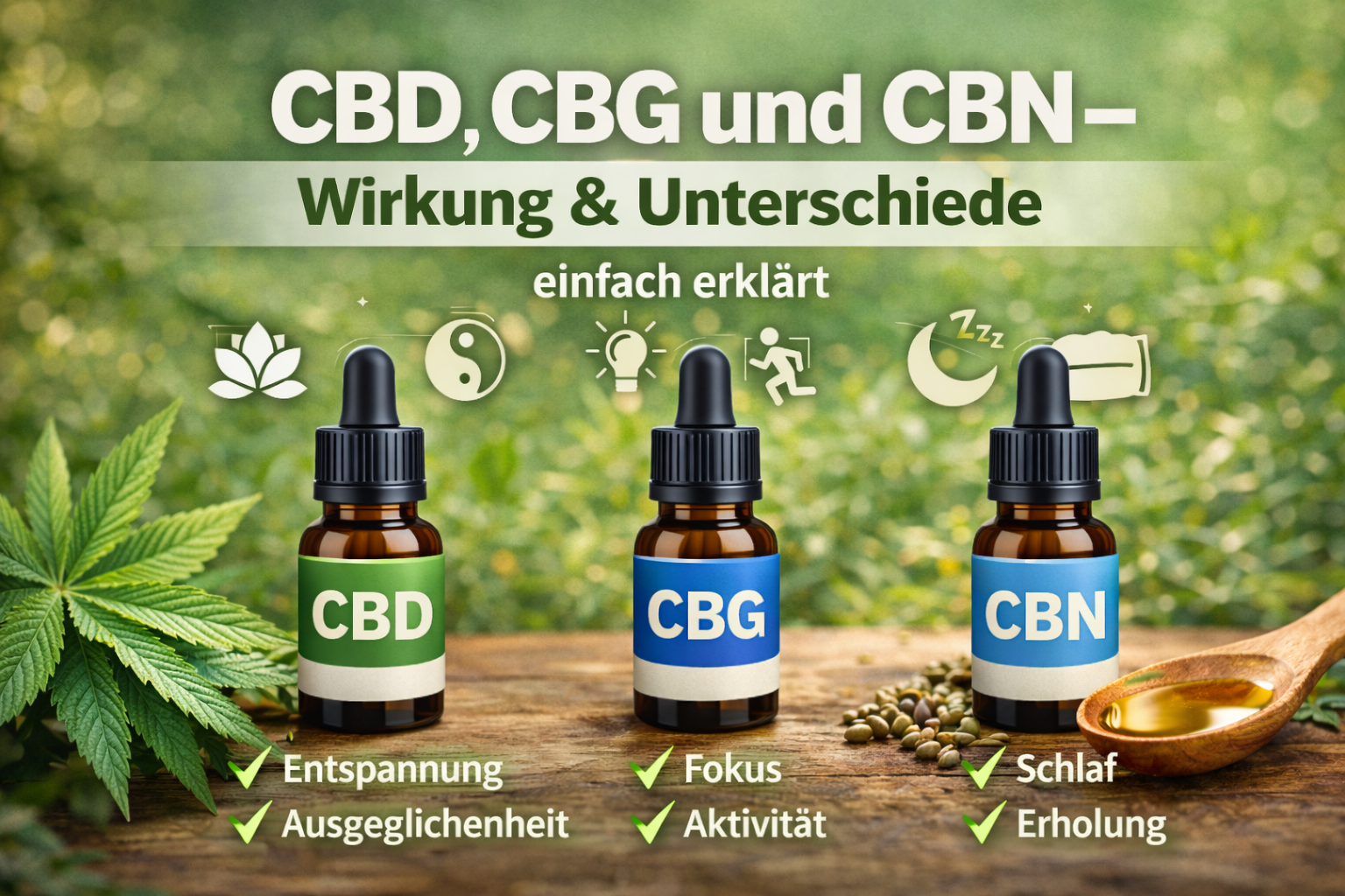 CBD, CBG und CBN – Wirkung & Unterschiede einfach erklärt
