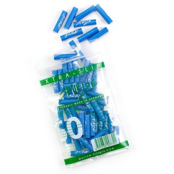 50 PURIZE® Aktivkohlefilter XTRA Slim Size | Blau ø 6mm