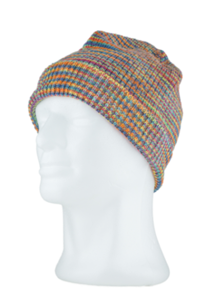 Winter Mütze aus 100% Hanf | Regenbogen