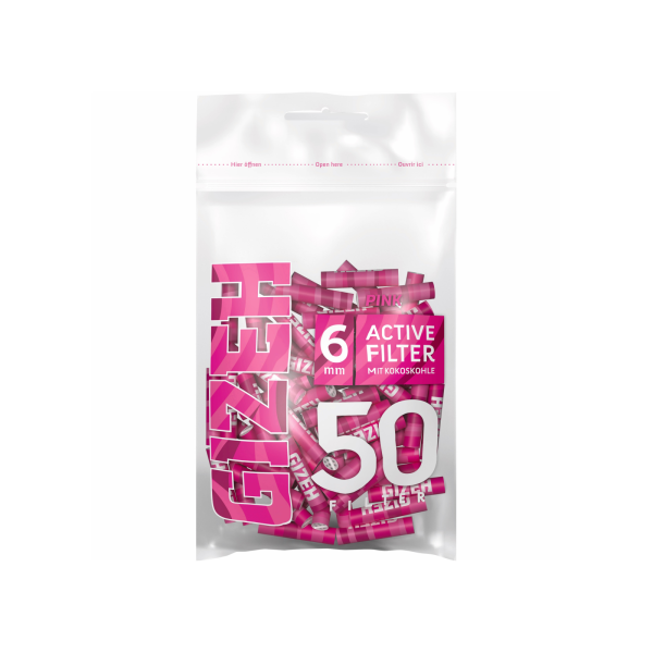 50 GIZEH PINK Aktivkohlefilter | 6 mm
