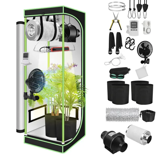 Komplettset Anbauzelt - Growbox 80x80x160 cm